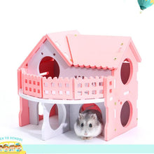 Load image into Gallery viewer, Cute Small Animal Cages Rabbit Hamster House Single-Double layer Skateboard Spinning Wheel Hamster Gerbil Mouse Pet Cage House