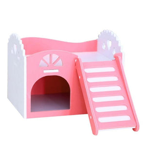 Cute Small Animal Cages Rabbit Hamster House Single-Double layer Skateboard Spinning Wheel Hamster Gerbil Mouse Pet Cage House