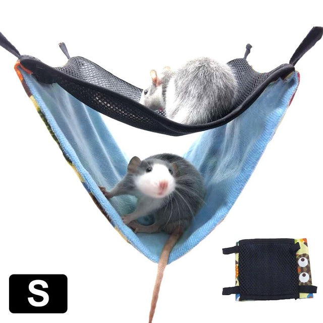 Hamster Hook Hammock Chinchilla Ferrets Double-layer Breathable Mesh Hanging Bed Nest Small Pet Comfort Cool Bed Dropshipping