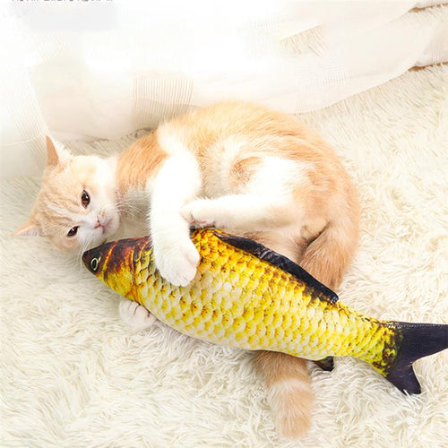 3D Fish Plush Cat Pet Toy Interactive Gifts Fish Catnip Toys Stuffed Pillow Doll Simulation Fish Playing Toy For Pet