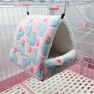 Large Warm Hamster Hanging House Small Animals Squirrel Cotton Hammock Beds Nesters Double Layer Rat Squirrel Hanging Bed Cage