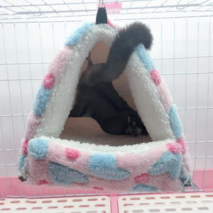 Large Warm Hamster Hanging House Small Animals Squirrel Cotton Hammock Beds Nesters Double Layer Rat Squirrel Hanging Bed Cage