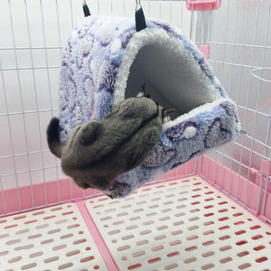 Large Warm Hamster Hanging House Small Animals Squirrel Cotton Hammock Beds Nesters Double Layer Rat Squirrel Hanging Bed Cage