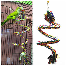 Load image into Gallery viewer, Parrot Bird Toys Rope Braided Pet Parrot Chew Rope Budgie Perch Coil Cage Cockatiel Toy Pet Birds Training Accessories