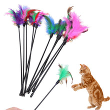 Load image into Gallery viewer, 60CM Cat Toy Funny Cat Stick With Small Bell Feathers Playing Rod Toys Pet Product Random Color LFD