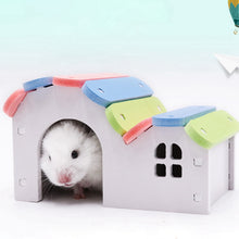 Load image into Gallery viewer, Cute Wood Hamster House Small Pets Rat Mouse Hut Nest Pet Sleeping Log Cabin Self assembly