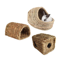 Load image into Gallery viewer, Pet Hamster Nest Woven Natural Straw Rabbit Guinea Pigs Warm House Handmade Cage For Winter Small Animals Supplies