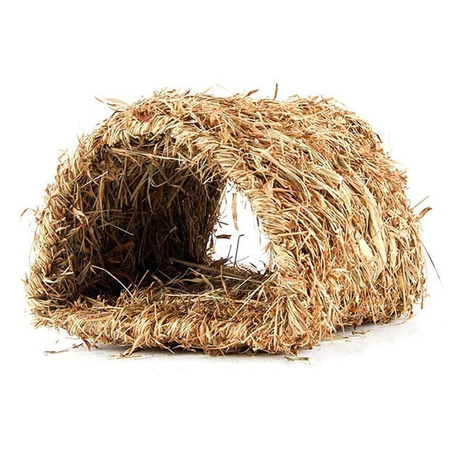 Pet Hamster Nest Woven Natural Straw Rabbit Guinea Pigs Warm House Handmade Cage For Winter Small Animals Supplies