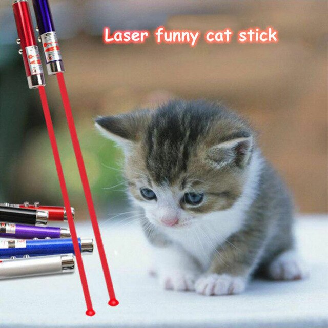 Creative Funny Pet LED Laser Cat Toy For Cat Laser Pointer Pen Interactive Cats Toy With Bright Animation Mouse Shadow