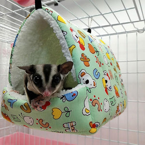 Winter Warm Hammock Guinea Pig Rabbit Hedgehog Bed Sugar Glider Squirrel Hamster Hanging Cave for Small Pet Cage Accessories 30E