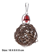 Load image into Gallery viewer, Cockatiel Parrot Toys Wooden Steel Hanging Bell Cage Toys for Parrots Bird Squirrel Funny Chain Swing Toy Pet Bird Supplies