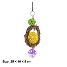 Load image into Gallery viewer, Cockatiel Parrot Toys Wooden Steel Hanging Bell Cage Toys for Parrots Bird Squirrel Funny Chain Swing Toy Pet Bird Supplies