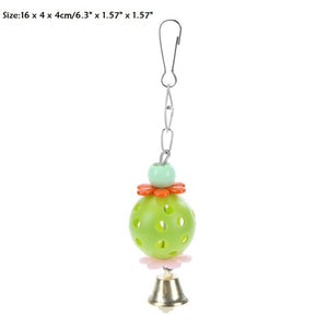 Cockatiel Parrot Toys Wooden Steel Hanging Bell Cage Toys for Parrots Bird Squirrel Funny Chain Swing Toy Pet Bird Supplies