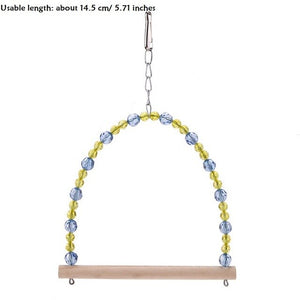 Cockatiel Parrot Toys Wooden Steel Hanging Bell Cage Toys for Parrots Bird Squirrel Funny Chain Swing Toy Pet Bird Supplies