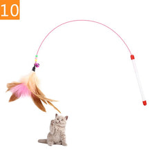 Load image into Gallery viewer, 1PC Teaser Feather Toys Kitten Funny Colorful Rod Cat Wand Toys Plastic Pet Cat Toys Interactive Stick Pet Cat Supplies DropShip