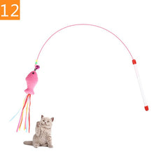 Load image into Gallery viewer, 1PC Teaser Feather Toys Kitten Funny Colorful Rod Cat Wand Toys Plastic Pet Cat Toys Interactive Stick Pet Cat Supplies DropShip