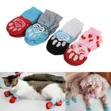 Load image into Gallery viewer, 4 Pcs Pet Puppy Dog Socks Anti-slip Knitting Breathable Elasticity Warm Winter Indoor MYDING